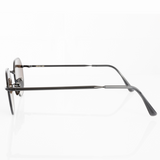 Hexagon Sunglasses in Black - Black Lenses