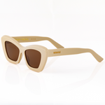 cat eye sunglasses small fit for small faces ivory brown lens side view