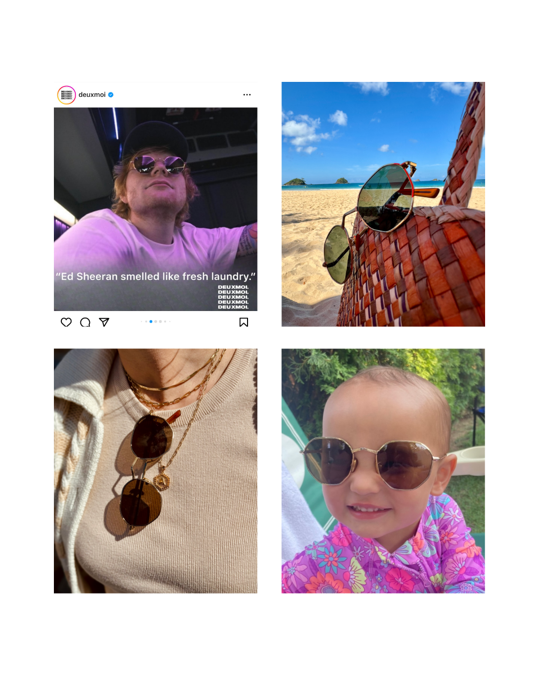 four instagram photos from customers of memori.