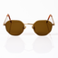 Polarized sunglasses for small faces gold metal men women front view showcases V shaped nose bridge design detail