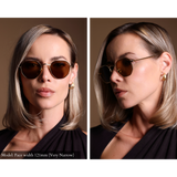 Hexagon Sunglasses in Gold - Warm Brown Lenses