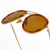 Aviator Sunglasses - Gold with Tortoise Acetate Sheaths