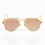 Aviator Sunglasses - Gold with mirrored lenses