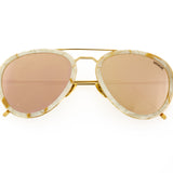 Aviator Sunglasses - Gold with mirrored lenses