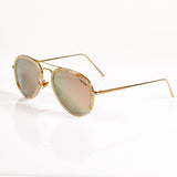 Aviator Sunglasses - Gold with mirrored lenses