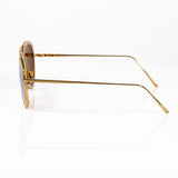 Aviator Sunglasses - Gold with mirrored lenses