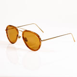 Aviator Sunglasses - Gold with Tortoise Acetate Sheaths