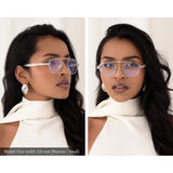 Balaustra Aviator Optical Frame in Silver + Ivory