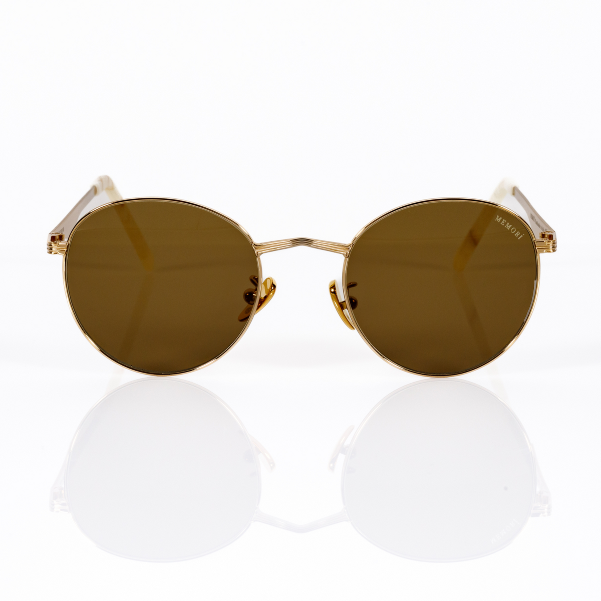 Round Sunglasses In Gold Warm Brown Lenses MEMOR EYEWEAR round-sunglasses-in-gold-warm-brown-lenses-memor-eyewear