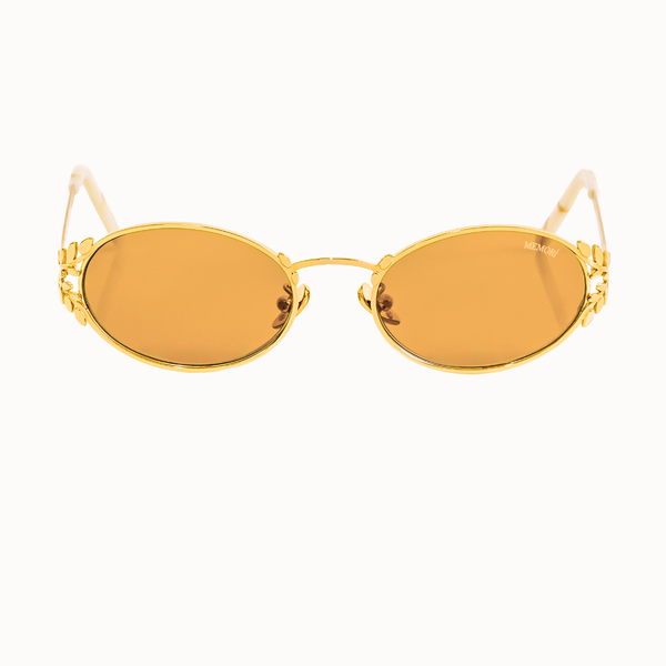 Laurel Oval Sunglasses in Gold, Golden Lens – MEMORÍ EYEWEAR