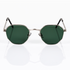 Best sunglasses for small faces silver metal men women front view showcases V shaped nose bridge design detail product photo